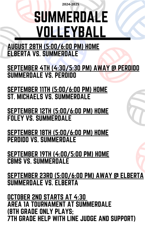 Volleyball Schedule